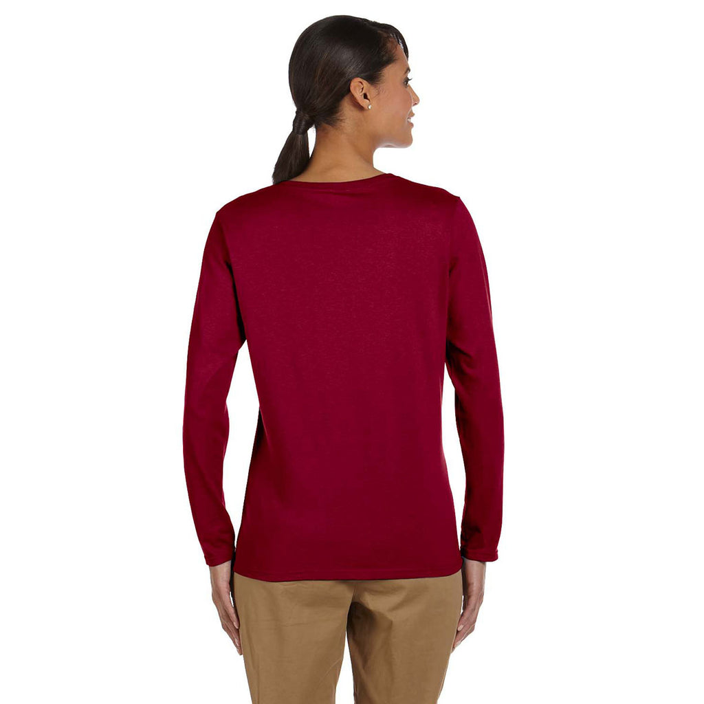 Gildan Women's Cardinal Red Heavy Cotton 5.3 oz. Long-Sleeve T-Shirt
