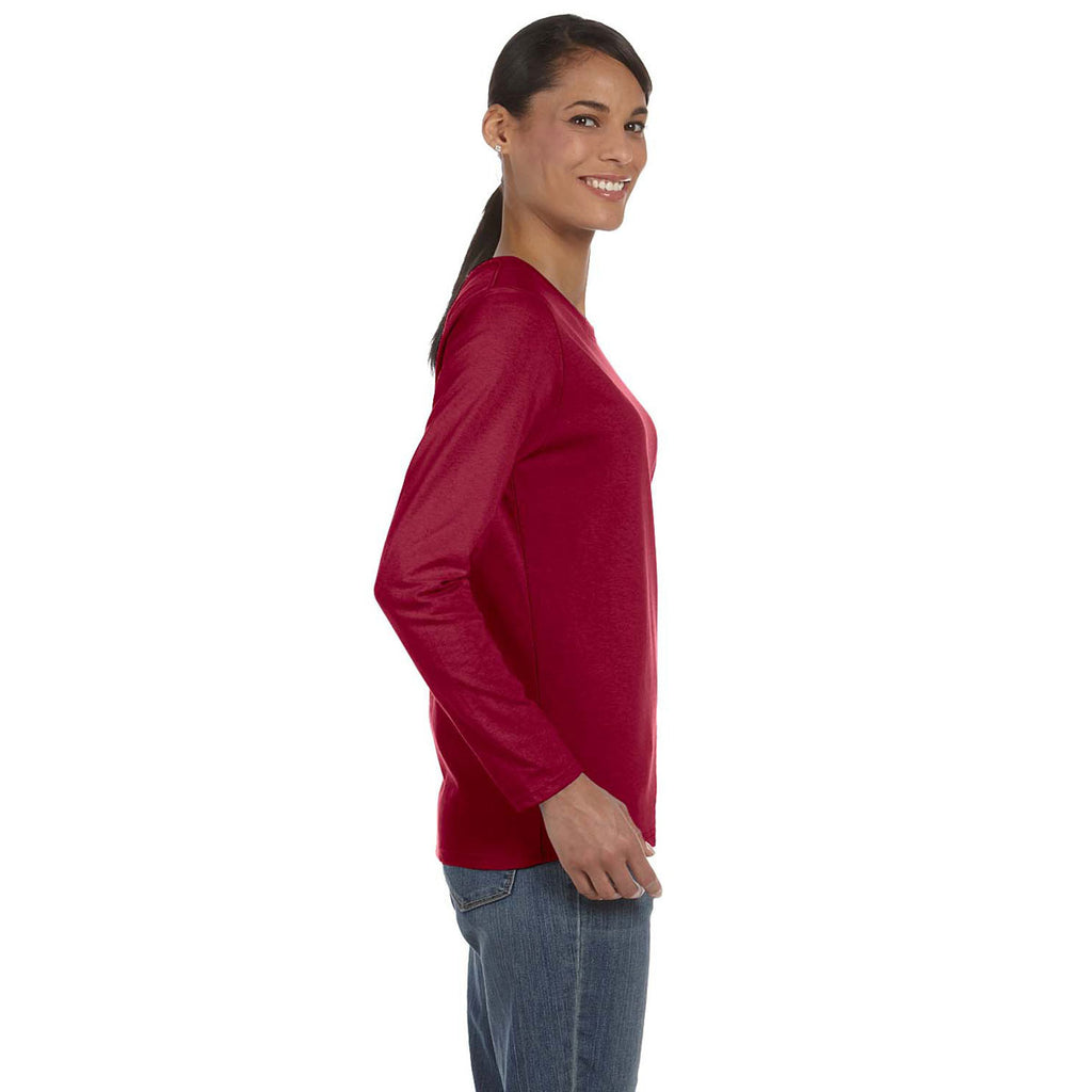 Gildan Women's Cardinal Red Heavy Cotton 5.3 oz. Long-Sleeve T-Shirt