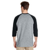Gildan Unisex Sport Grey/Black 5.3 oz. 3/4-Raglan Sleeve T-Shirt