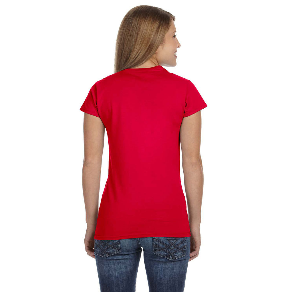 Gildan Women's Cherry Red Softstyle 4.5 oz. Fitted T-Shirt
