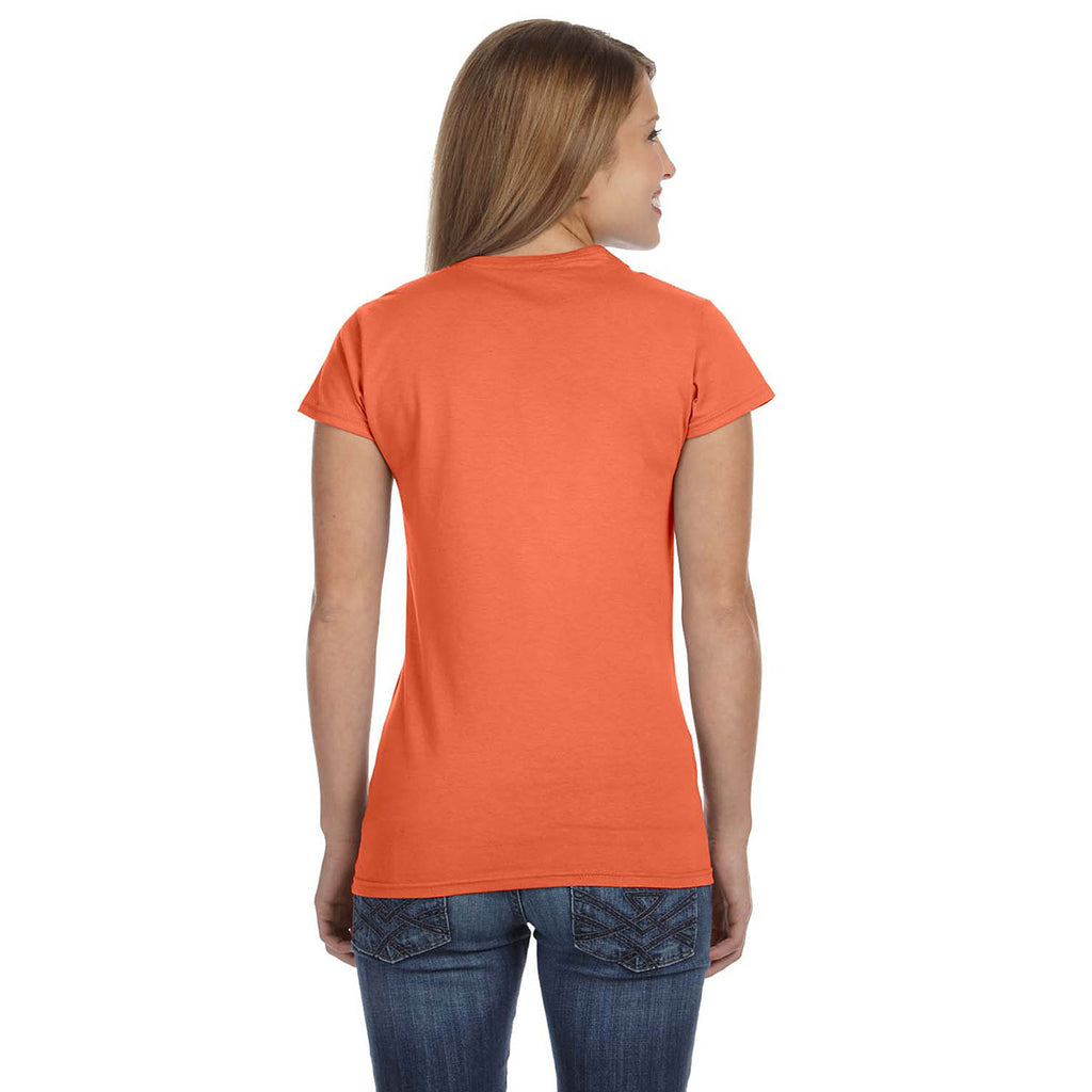 Gildan Women's Heather Orange Softstyle 4.5 oz. Fitted T-Shirt