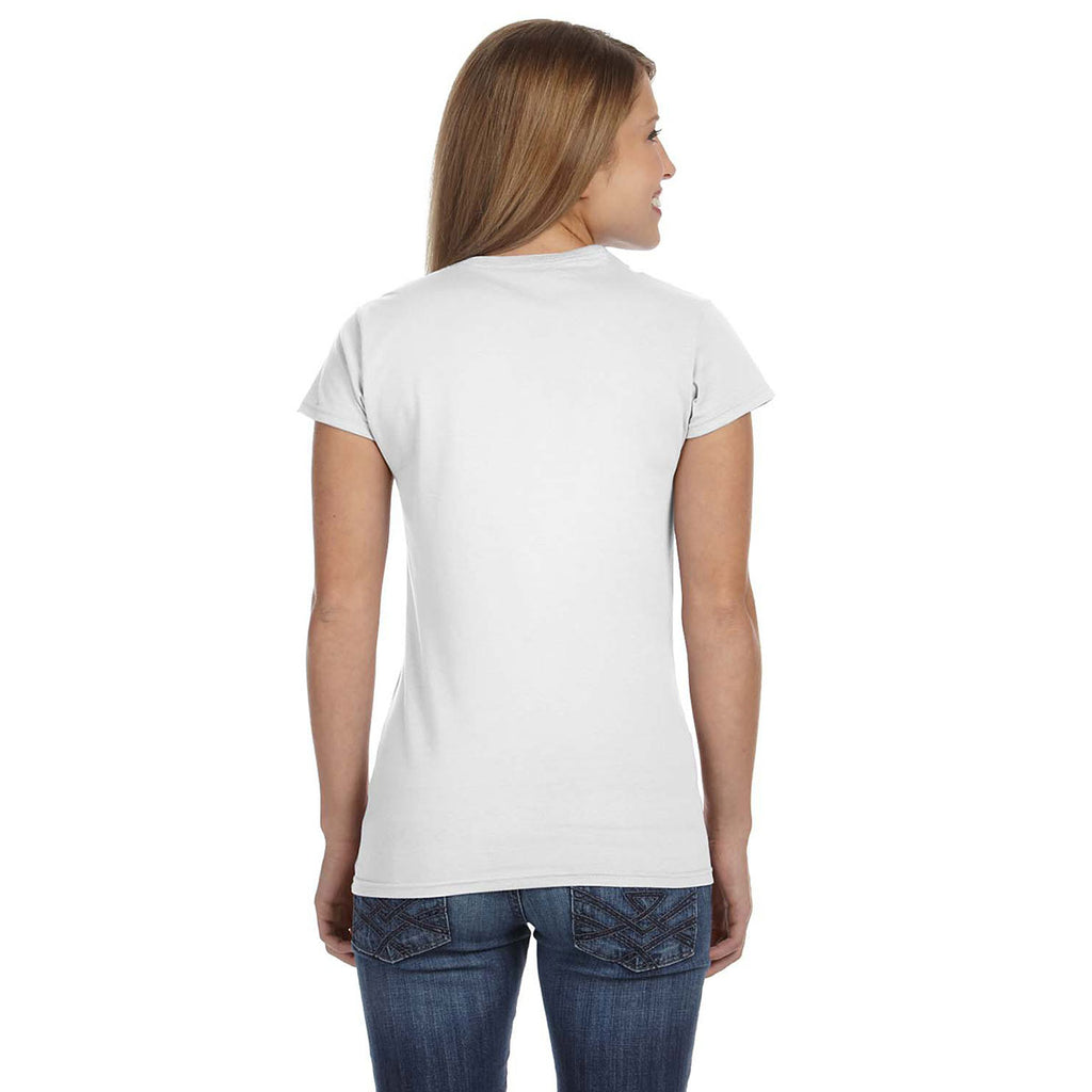 Gildan Women's White Softstyle 4.5 oz. Fitted T-Shirt
