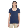 Gildan Women's Navy Softstyle 4.5 oz. Deep Scoop T-Shirt