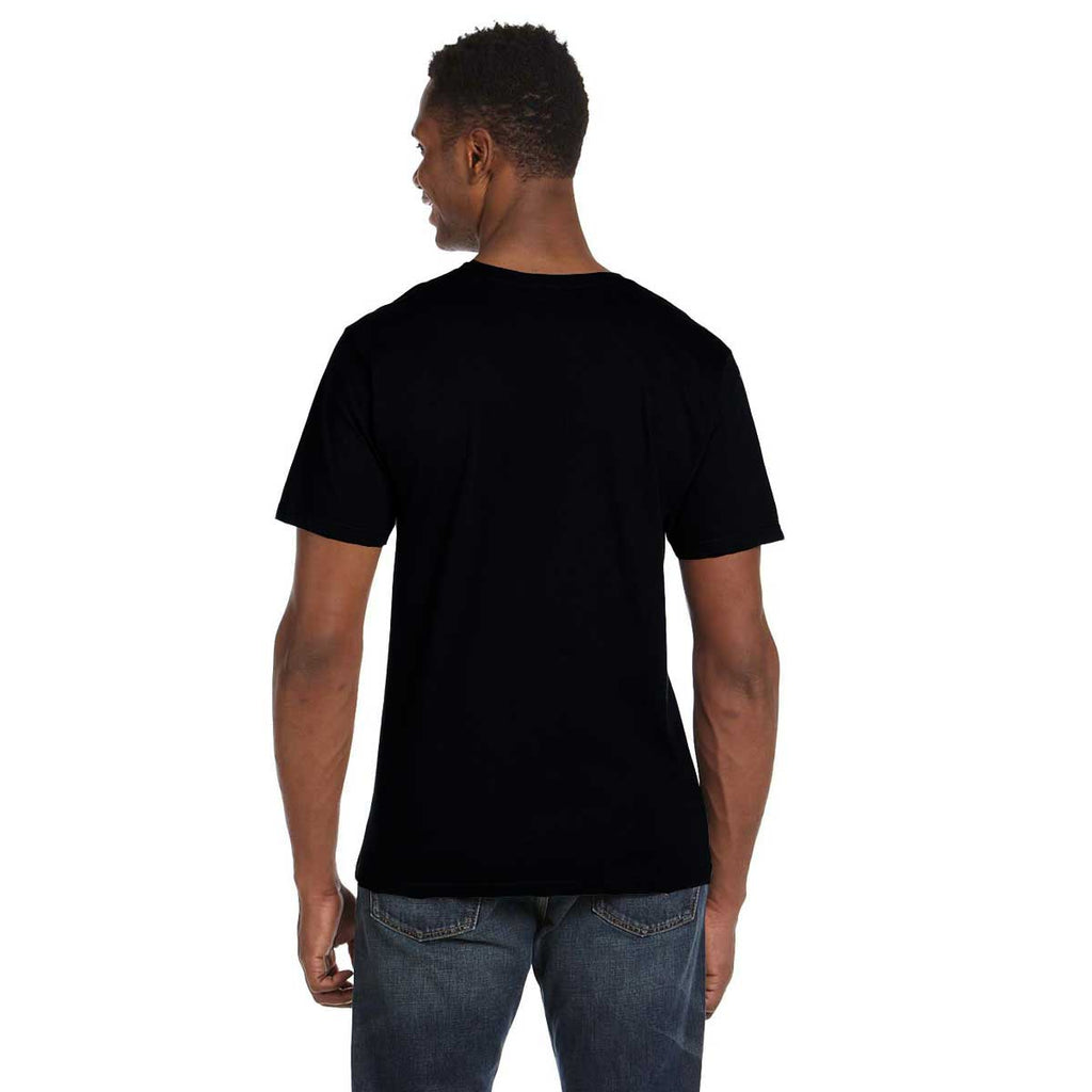 Gildan Men's Black Softstyle 4.5 oz. V-Neck T-Shirt