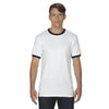 Gildan Unisex White/Black 5.5 oz. Ringer T-Shirt