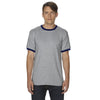 Gildan Unisex Sport Grey/Navy 5.5 oz. Ringer T-Shirt