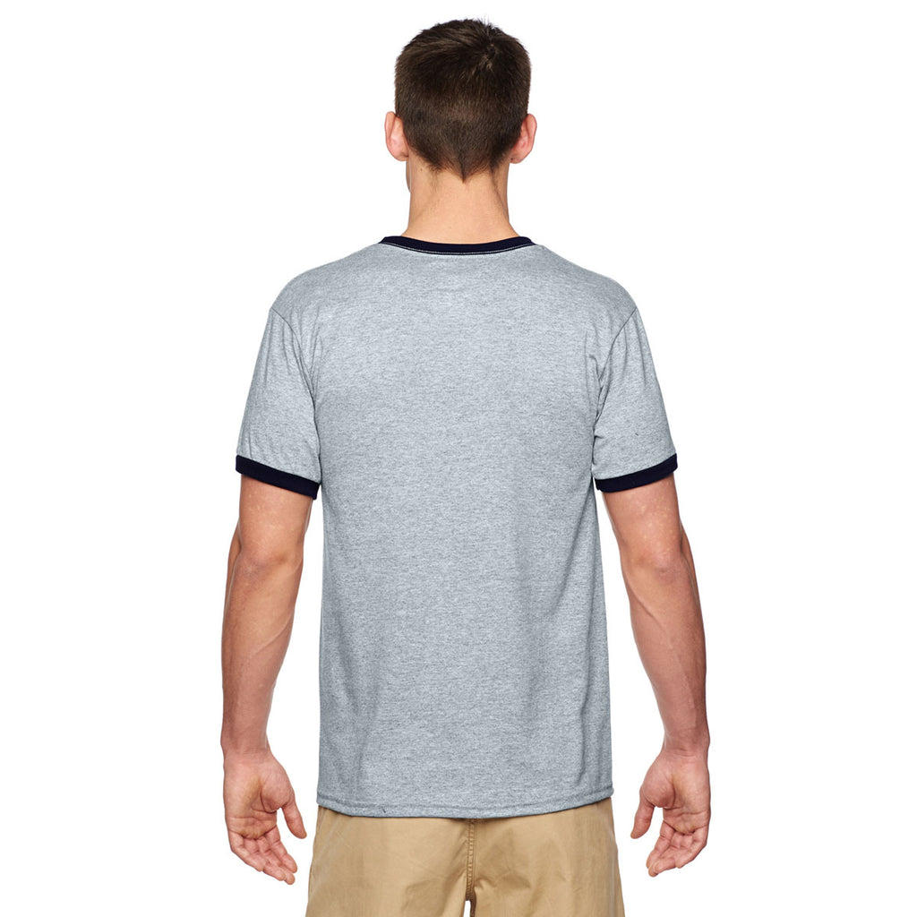Gildan Unisex Sport Grey/Black 5.5 oz. Ringer T-Shirt