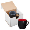 Primeline Black-Red 12 oz Riviera Ceramic Mug in Individual Mailer