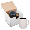 Primeline White-Black 14 oz Morning Show Barrel Mug in Individual Mailer