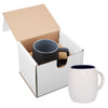Primeline White-Blue-Reflex 14 oz Morning Show Barrel Mug in Individual Mailer