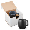 Primeline Black 15 oz Geo Square Handle Ceramic Mug in Individual Mailer