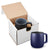 Primeline Blue-Navy 15 oz Geo Square Handle Ceramic Mug in Individual Mailer