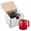 Primeline Red 15 oz Geo Square Handle Ceramic Mug in Individual Mailer