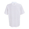 Greg Norman Men's White/Red Play Dry Performance Striped Mesh Polo