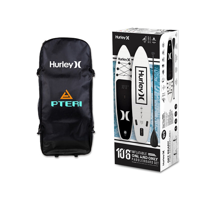 Hurley White Catalina Inflatable 10'6" Stand Up Paddleboard Set