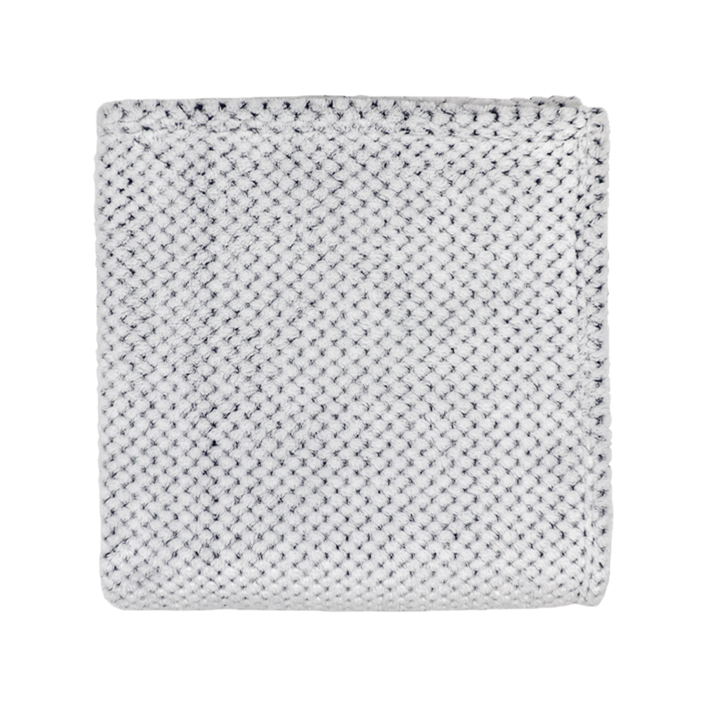  Zusa 3 Day White with Charcoal Plush Siesta Blanket