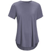 Expert Women's Graphite Side Vent Drapey High Low Shirt Tail T-Shirt