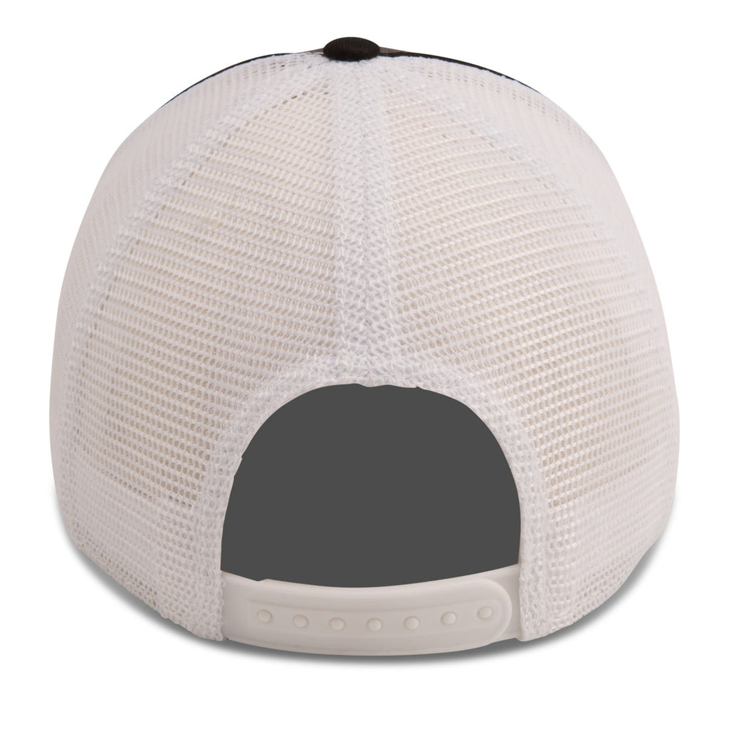 Paramount Apparel Charcoal/Black/White Piped Fine Mesh Cap
