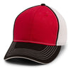 Paramount Apparel Red/Black/White Piped Fine Mesh Cap