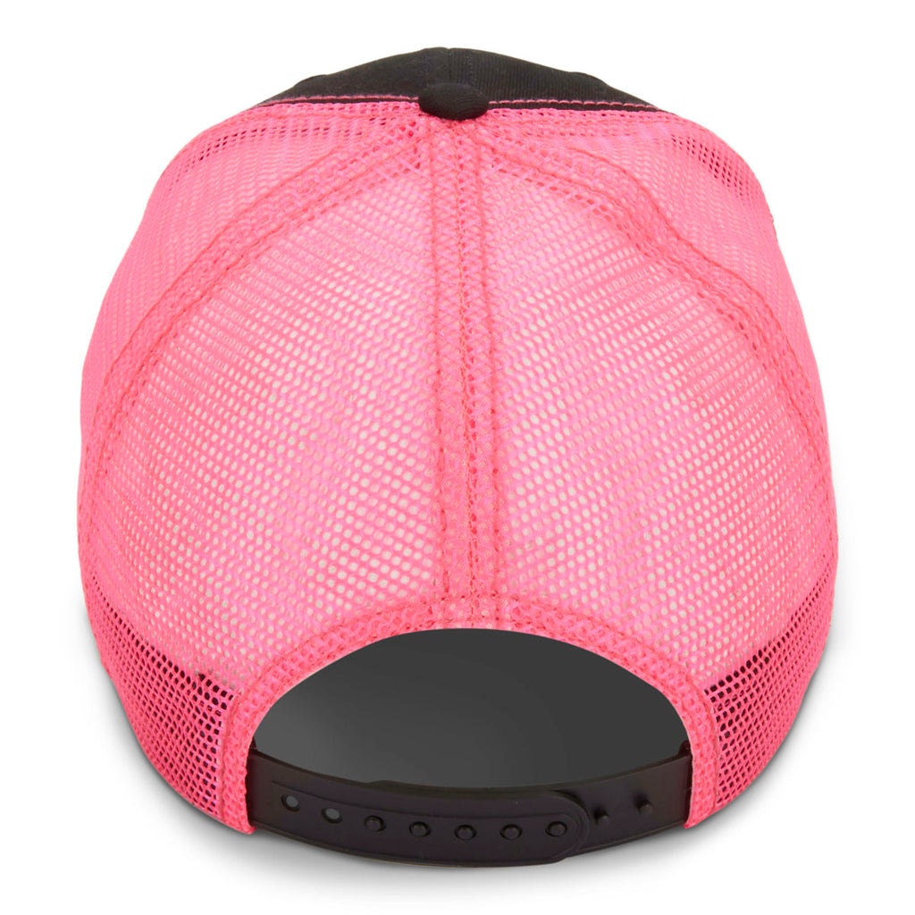 Paramount Apparel Black/Neon Pink Neon Mesh Back Cap