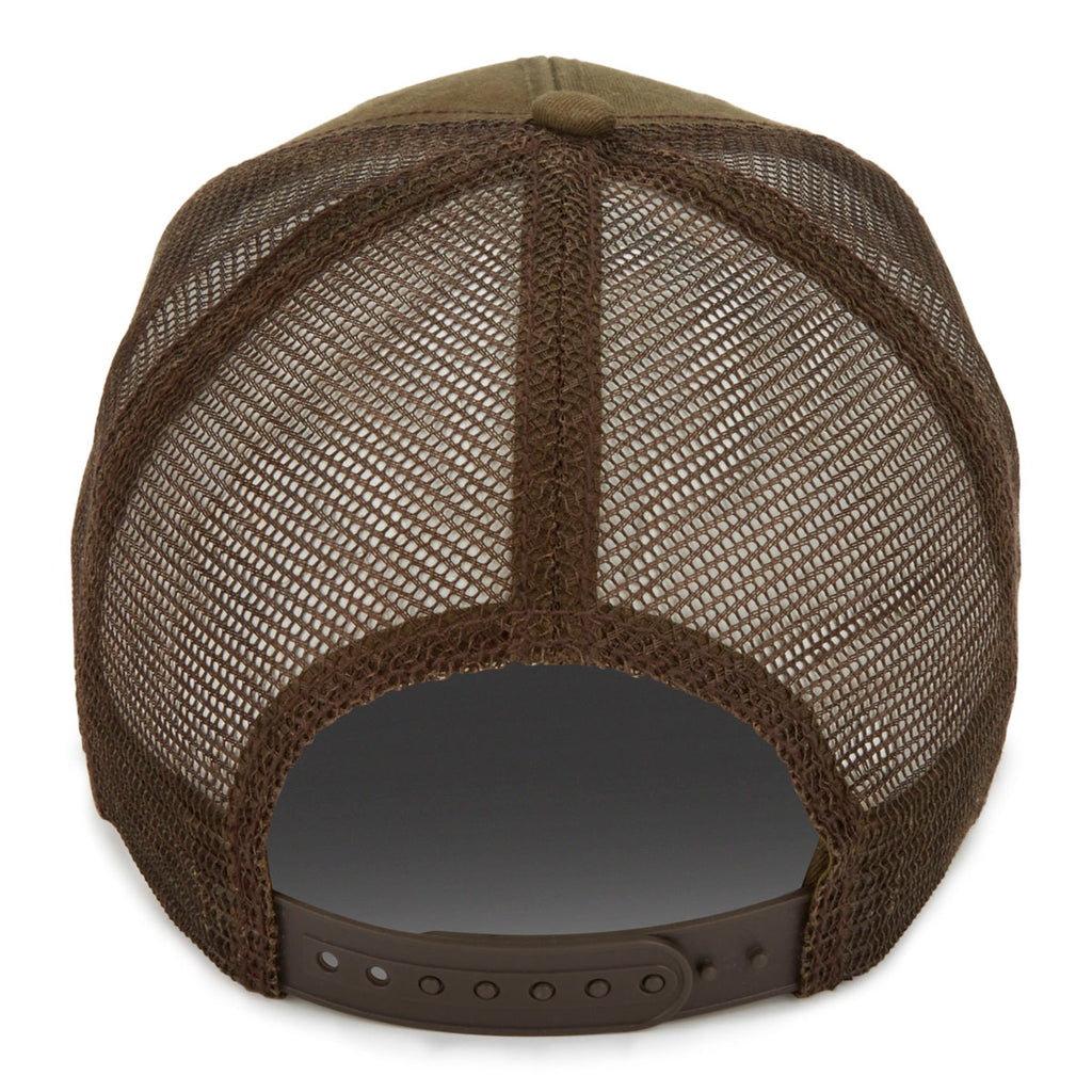 Paramount Apparel Earth Olive/Cigar Dirty Washed Mesh Cap