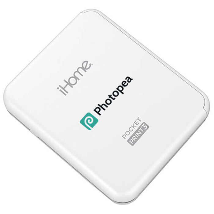 iHome White PocketPrint3 Smartphone Photo Printer