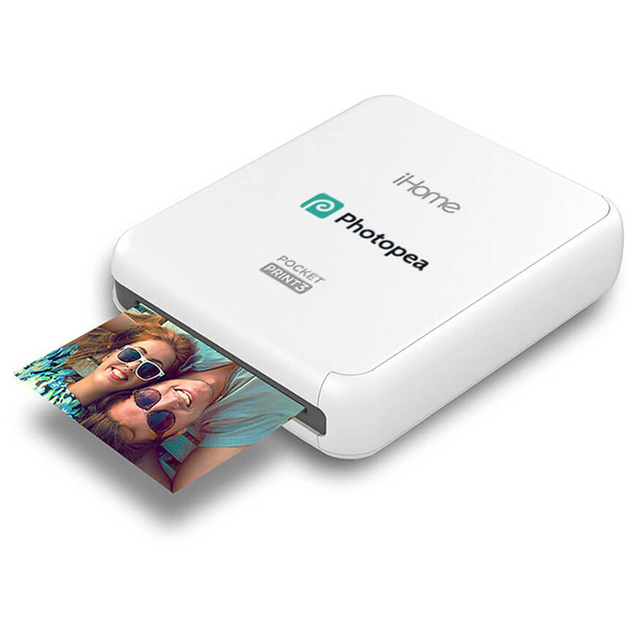 iHome White PocketPrint3 Smartphone Photo Printer
