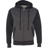 Independent Trading Co. Unisex Charcoal Heather/Black Varsity Hooded Full-Zip Sweatshirt