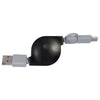 Primeline Black Retractable 3-in-1 Charging Cable