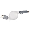 Primeline White Retractable 3-in-1 Charging Cable