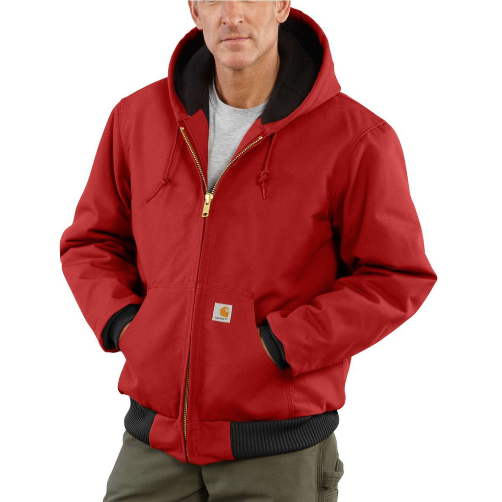 Carhartt Men's Tall Red Quilted Flannel Lined Duck Active Jacket