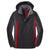 Port Authority Men's Black/ Magnet Grey/ Signal Red Colorblock 3-in-1 Jacket