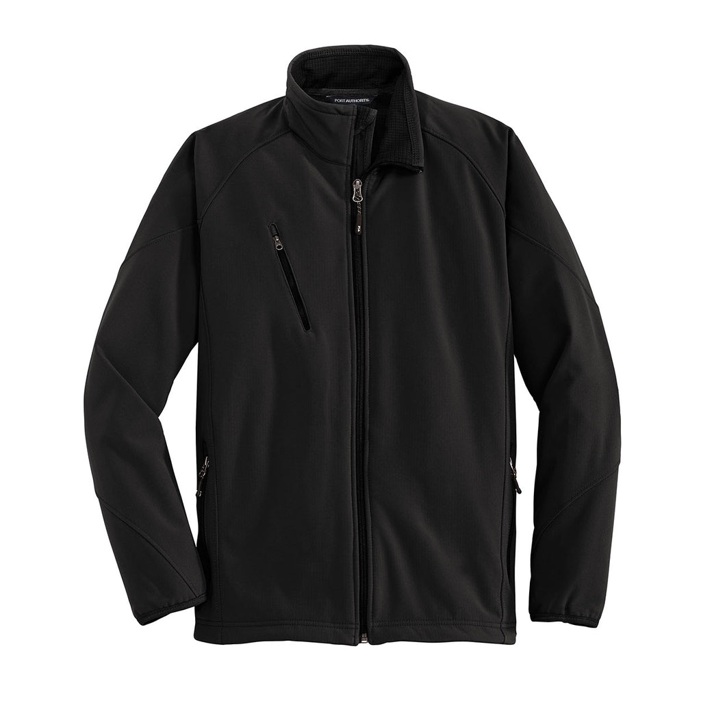 Port Authority Men's Black Textured Soft Shell Jacket