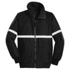 Port Authority Men's True Black/ True Black/ Reflective Challenger Jacket with Reflective Taping