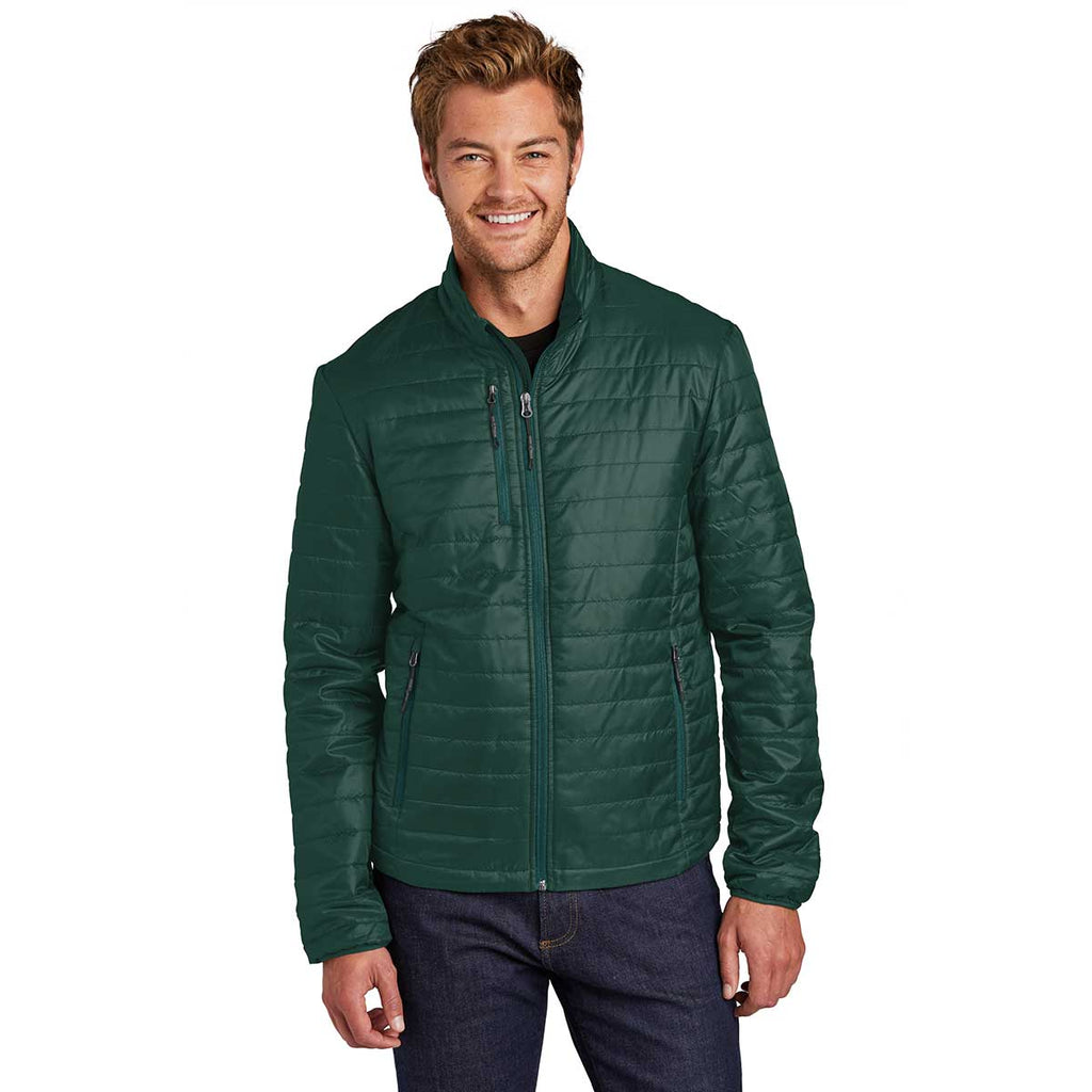 Port Authority Men's Tree Green/ Marine Green Packable Puffy Jacket