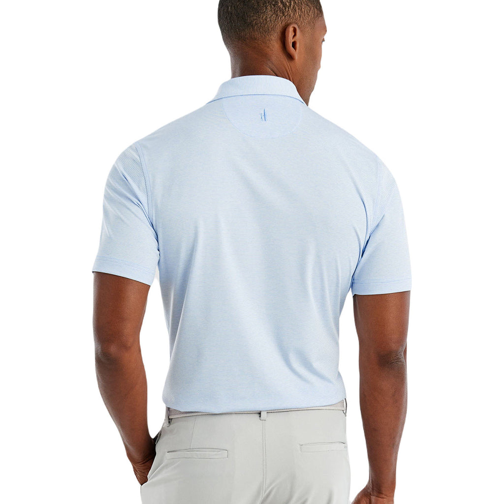 Johnnie-O Men's Gulf Blue Lyndonn Striped Jersey Performance Polo