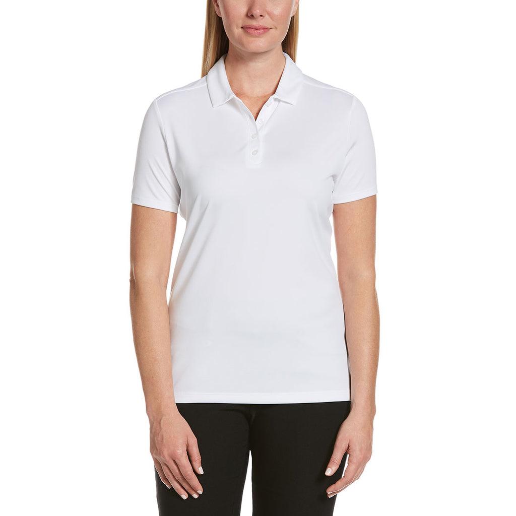 Jack Nicklaus Women's Bright White Solid Textured Polo