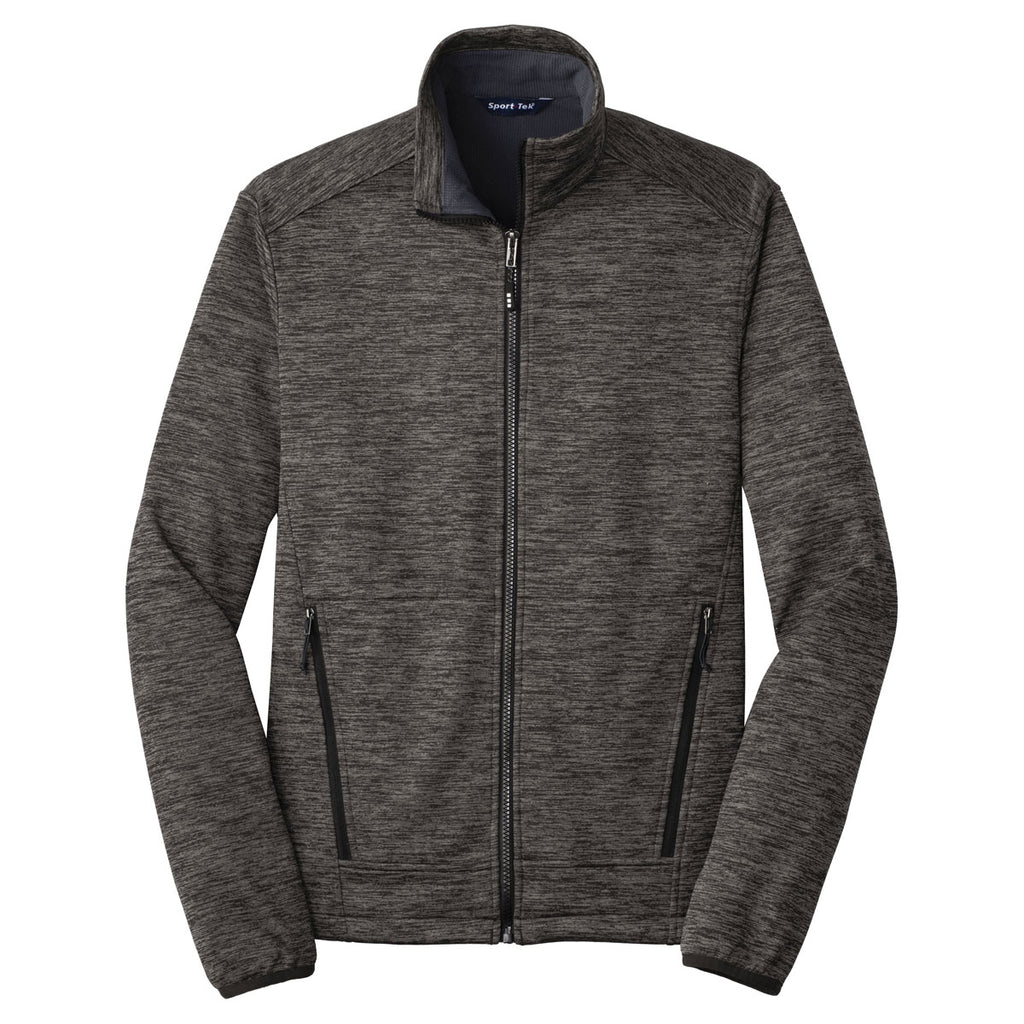 Sport-Tek Men's Grey-Black Posicharge Electric Heather Soft Shell Jacket