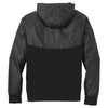Sport-Tek Men's Black/Black Embossed Hybrid Full-Zip Hooded Jacket