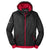 Sport-Tek Men's Black/True Red Embossed Hooded Wind Jacket