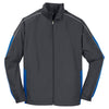 Sport-Tek Men's Graphite Grey/True Royal/White Piped Colorblock Wind Jacket