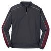 Sport-Tek Men's Graphite Grey/Maroon/White Piped Colorblock 1/4-Zip Wind Shirt