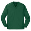 Sport-Tek Men's Forest Green V-Neck Raglan Wind Shirt