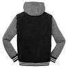 Sport-Tek Men's Black/Vintage Heather Insulated Letterman Jacket