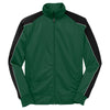 Sport-Tek Men's Forest Green/Black/White Piped Tricot Track Jacket