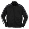 Sport-Tek Men's Black/Iron Grey Dot Sublimation Tricot Track Jacket