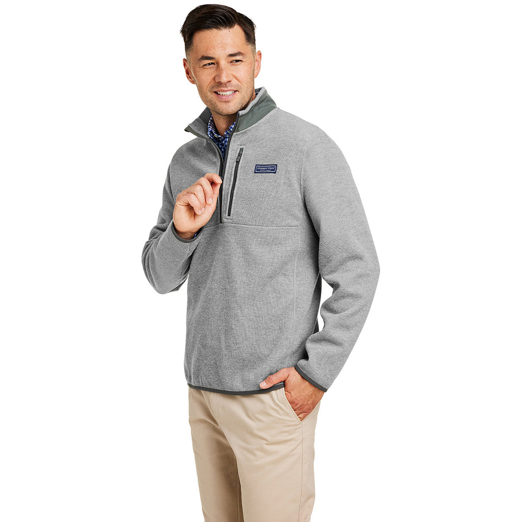 Vineyard Vines Men's Ultim Grey Mountain Sweaterfleece Quarter Zip