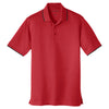 Port Authority Men's Rich Red/Deep Black Dry Zone UV Micro-Mesh Tipped Polo