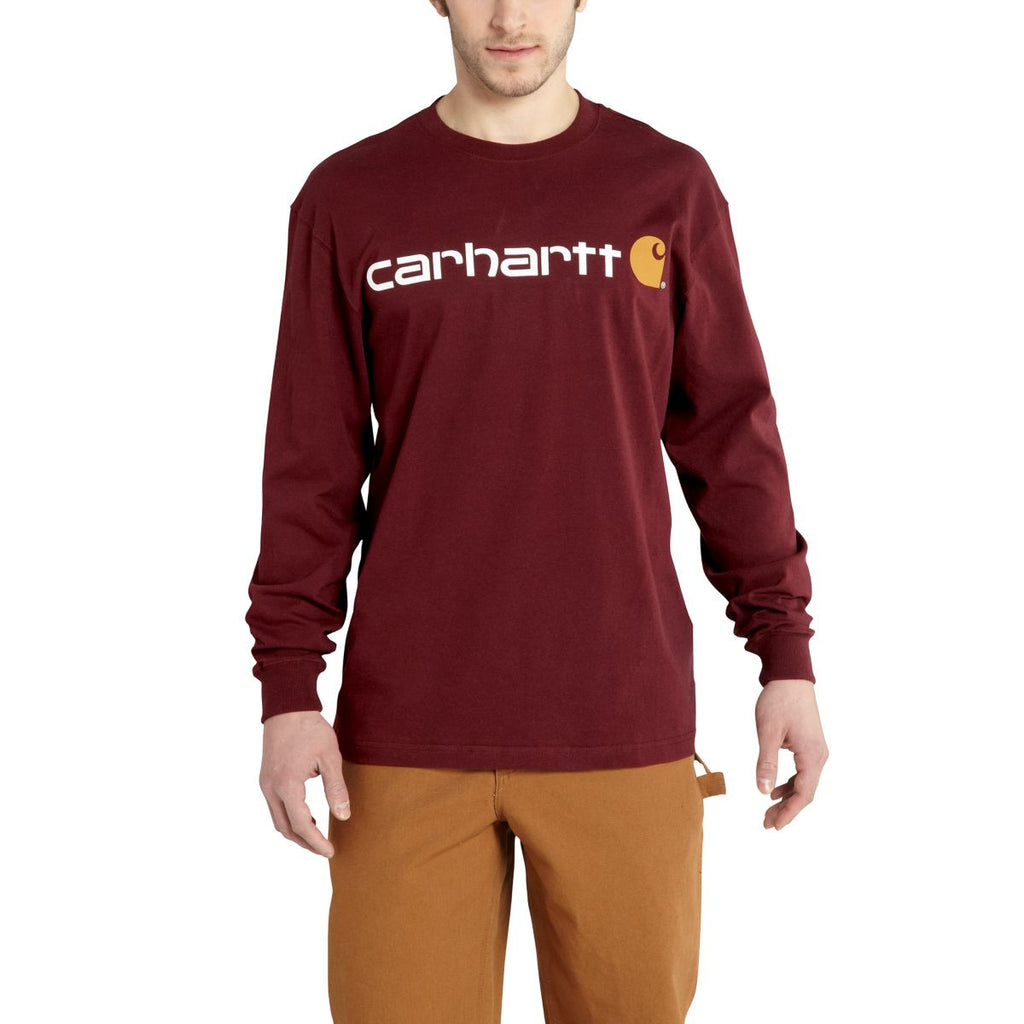 Carhartt Men's Port Signature Logo Long Sleeve T-Shirt