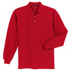 Port Authority Men's Red Long Sleeve Pique Knit Polo